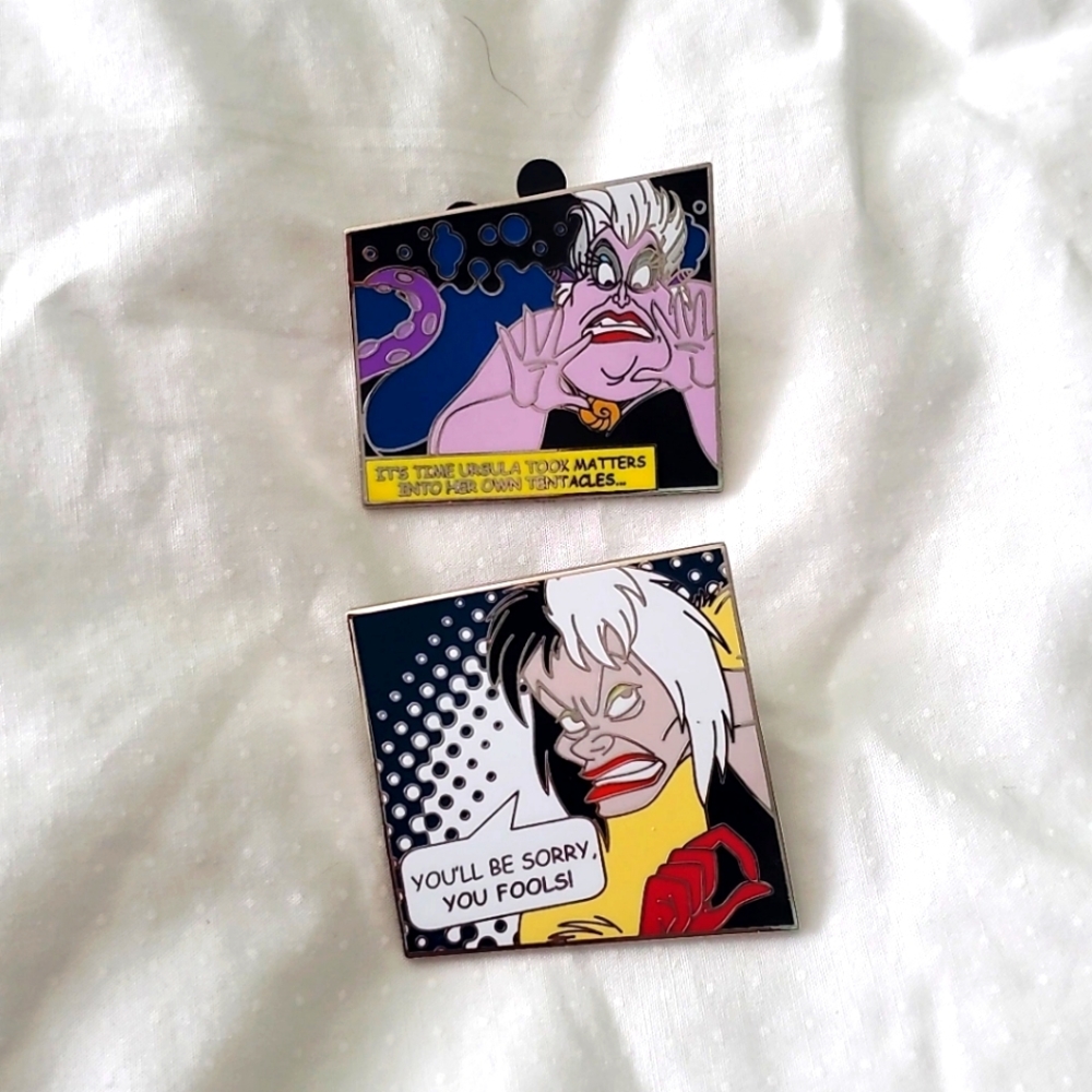 Disney Villains comic book pins